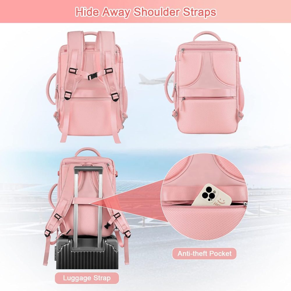 Large Travel Backpack for Women, 40L Carry On Backpack, 17 Inch Laptop Waterproof Backpack, College Bookbag, Backpack for Women, as Person Item Flight Approved - Image 2