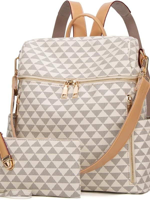 Makes Backpack Purse for Women PU Leather Travel Satchel Handbag Convertible Design Bag with Purse 2 Piece