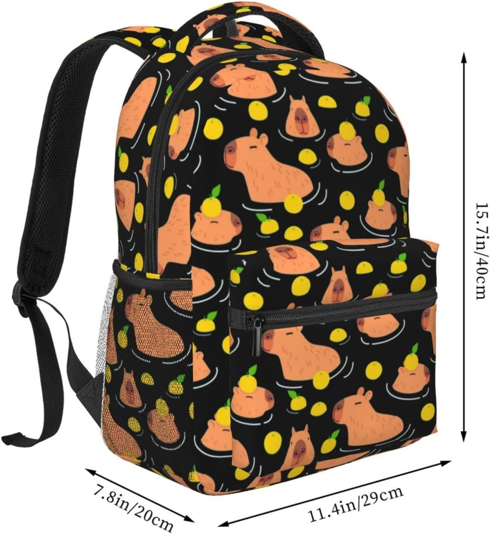 capybara gifts,cute backpack,capybara backpack,black backpack,11.4 * 7.8 * 15.7 inches,04 - Image 2