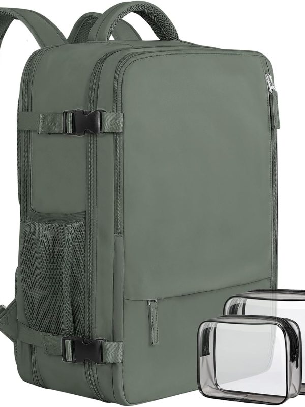 Large Expandable Travel Backpack for Men and Women, 17 Inch Laptop, Waterproof, Casual, College Bookbag, Backpack for Women, as Person Item Flight Approved