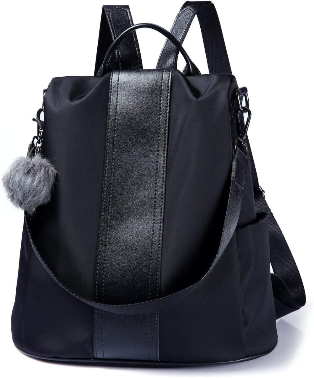 Women Backpack Purse Waterproof Nylon Anti-theft Rucksack Lightweight Shoulder Bag