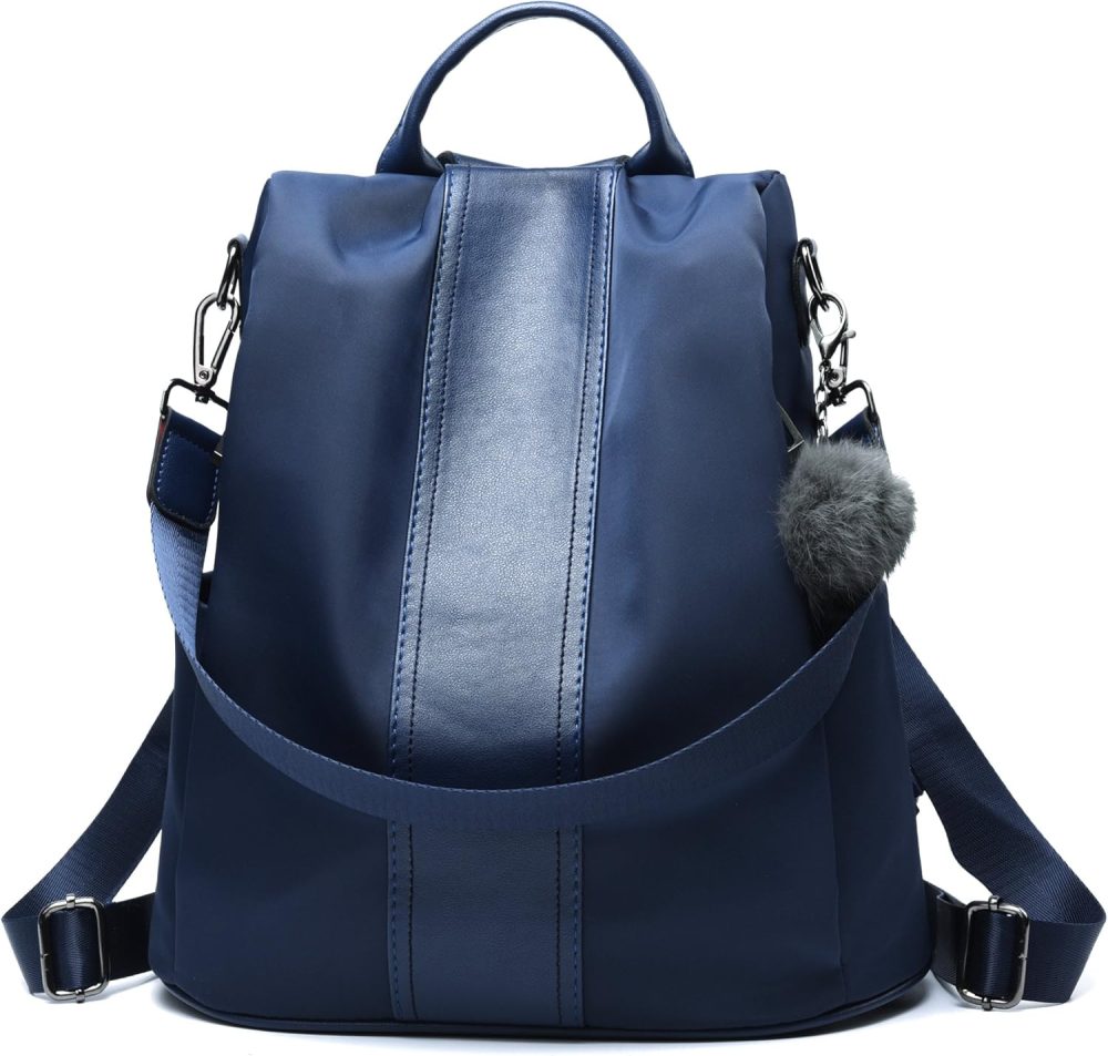 Women Backpack Purse Waterproof Nylon Anti-theft Rucksack Lightweight Shoulder Bag