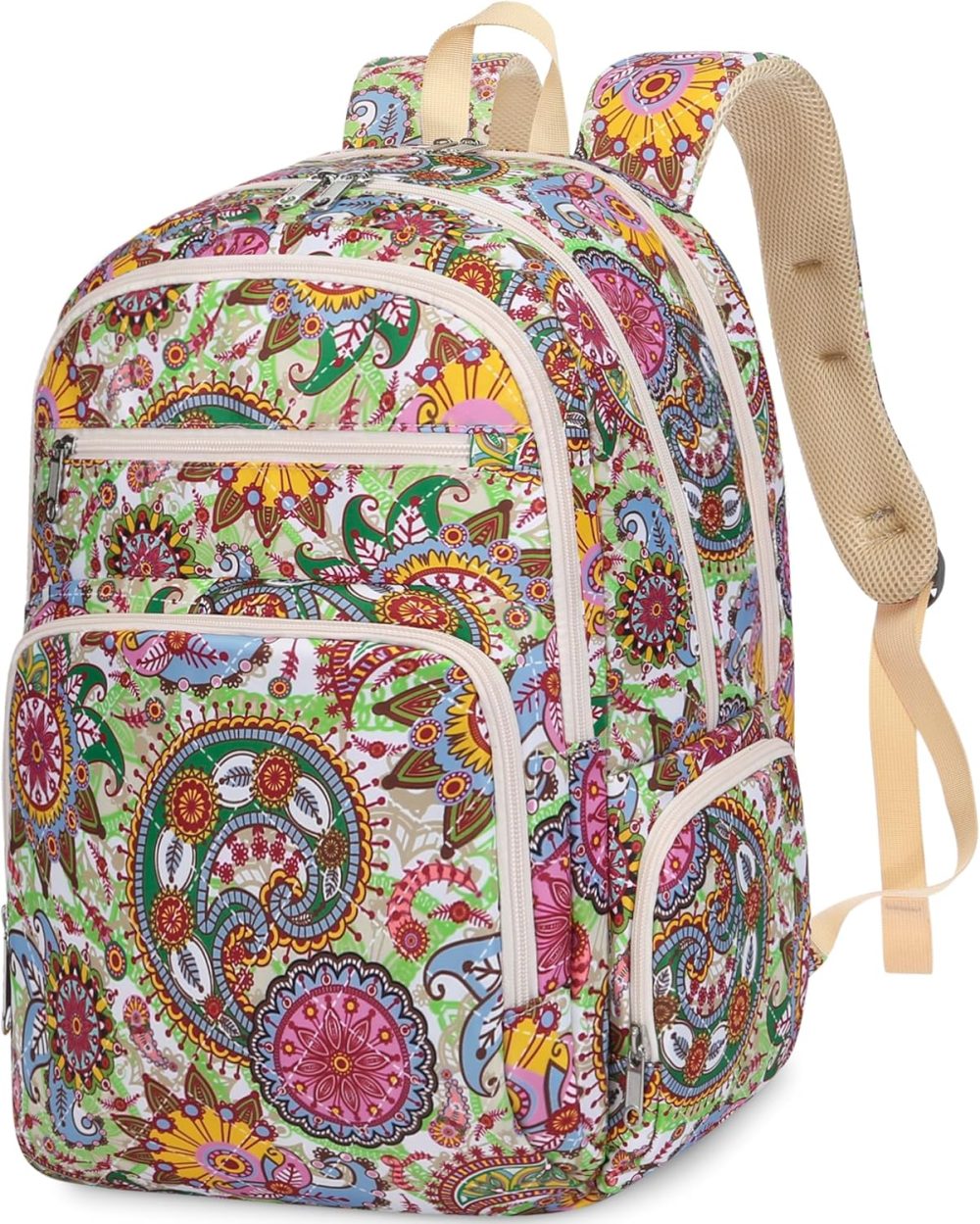 Travel Backpack for Women Large Overnight  Lightweight Casual Daypack College Campus Backpacks Fits 15.6 inch Laptop XL Carry On Back Pack Airline Approved Paisley Print