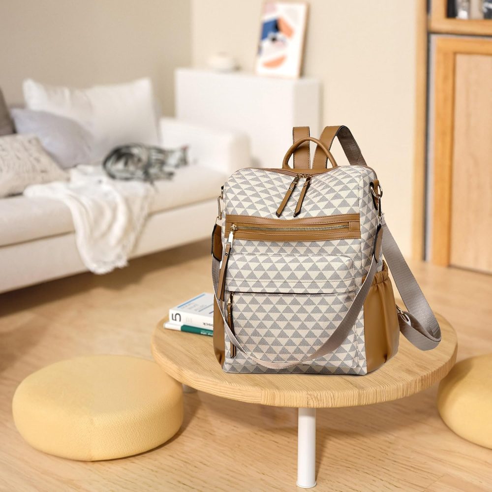 Women's Backpack Purse Leather Backpack Purse for Women Travel Fashion Backpack Designer Ladies Shoulder Bags - Image 2